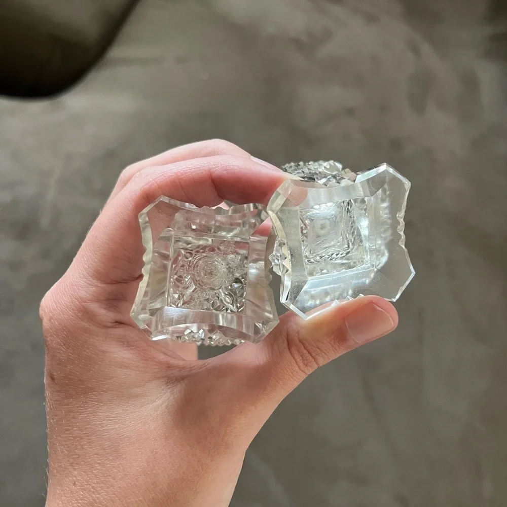 Vintage Crystal Salt and Pepper Shakers